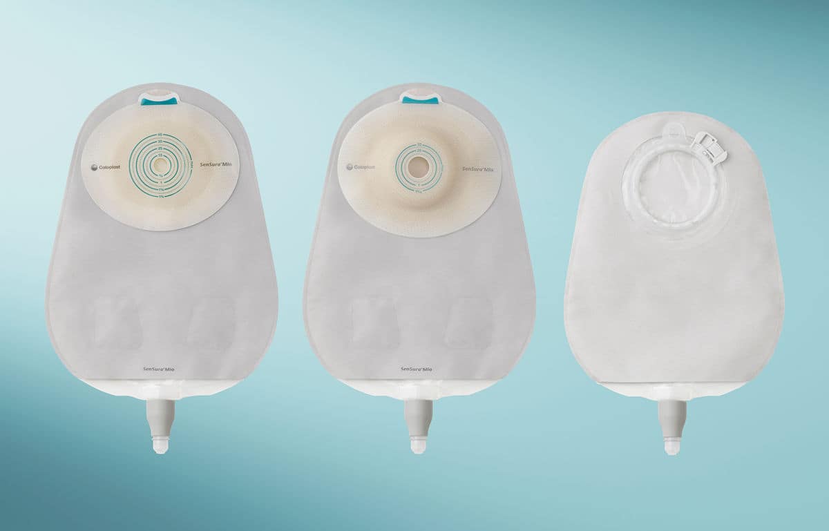 Trois modèles de poches d'urostomie SenSura Mio