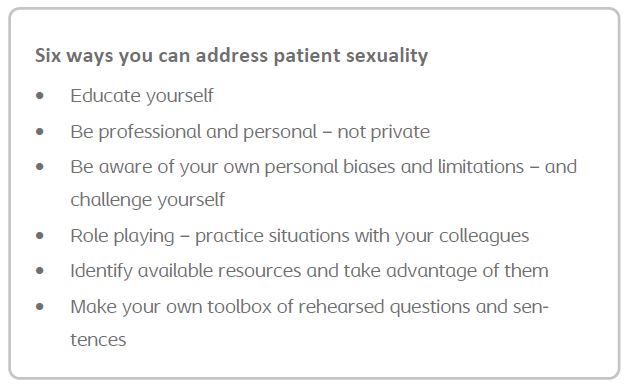 Sexualität mit Patienten besprechen (auf Englisch)