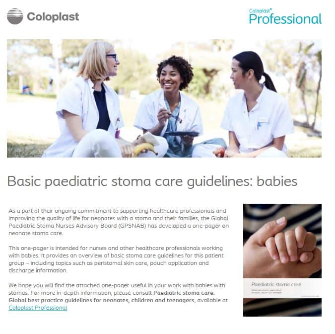 Die Stomaversorgung von Säuglingen: grundlegende Richtlinien (auf Englisch)