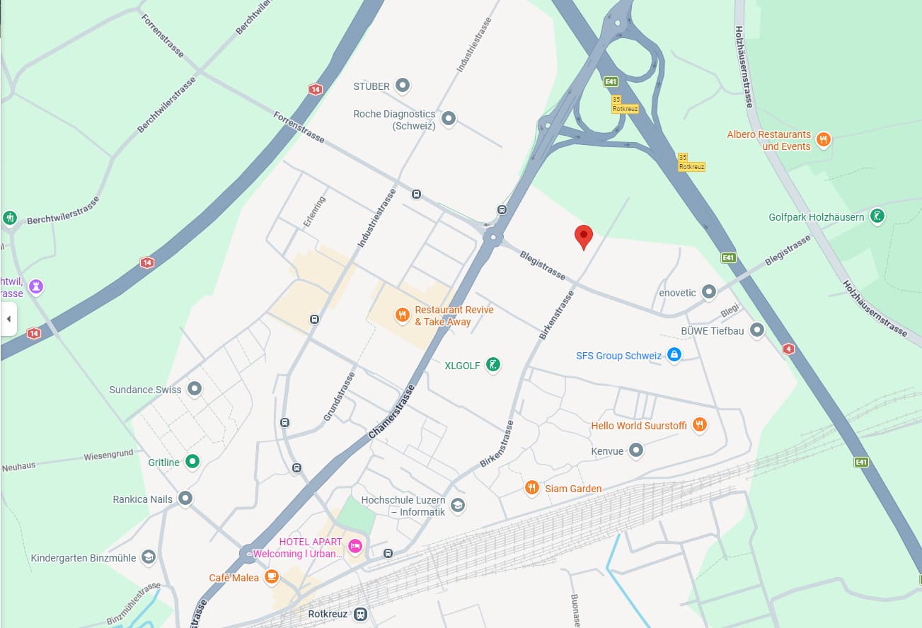 Google Maps Ansicht der Coloplast Adresse Schweiz